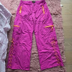 dELiA*s Pink and Orange Wide Leg Pants